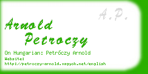 arnold petroczy business card