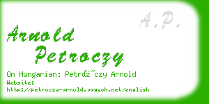 arnold petroczy business card